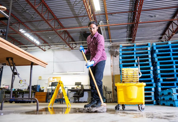 Women cleaning floor