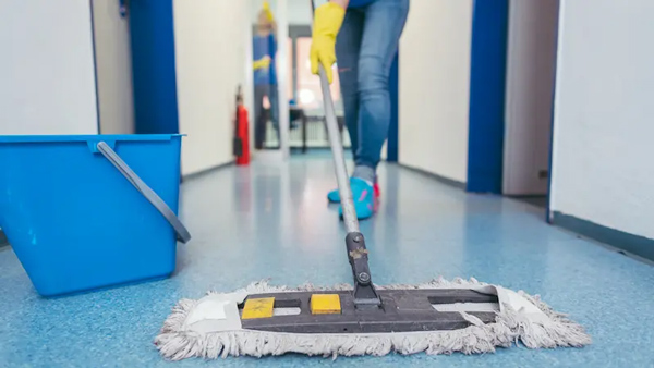 Women cleaning floor